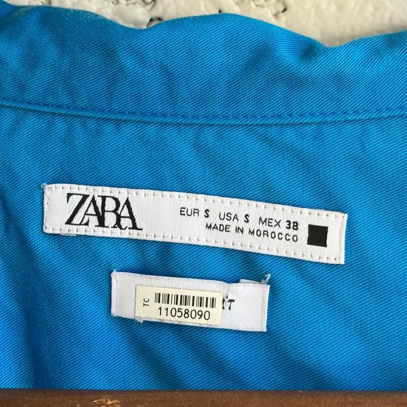ZARA LIGHT BLUE LIGHTWEIGHT, LOOSE-FIT BUTTON UP Men’s Small - Picture 4 of 5